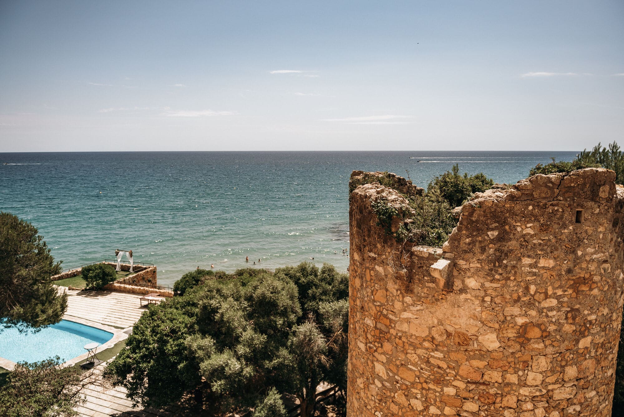 View from the castle tower over the Mediterranean