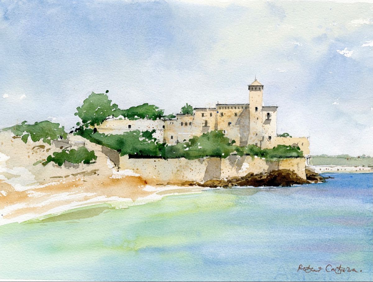Castell de Tamarit watercolour